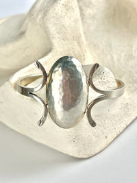 Vintage Modernist Sterling Silver Cuff Signed CII Mexico
