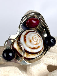 Vintage Handmade Modernist Shell Cuff