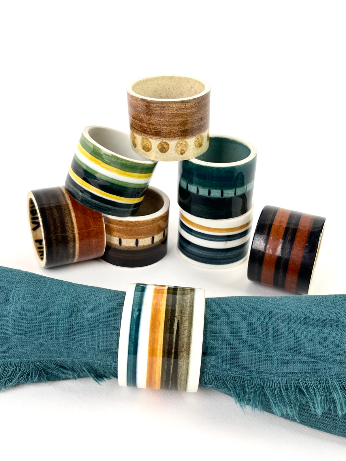 MCM Napkin Rings by Gunnel Sallman for Arabia Finland, 8pc