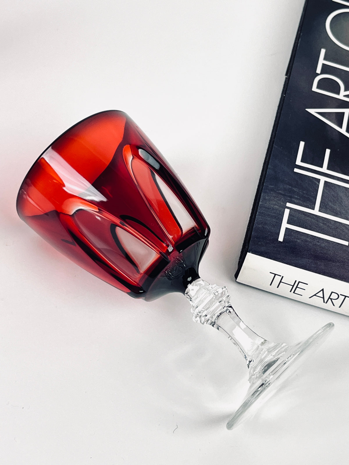 Vintage Red Glass Stemware