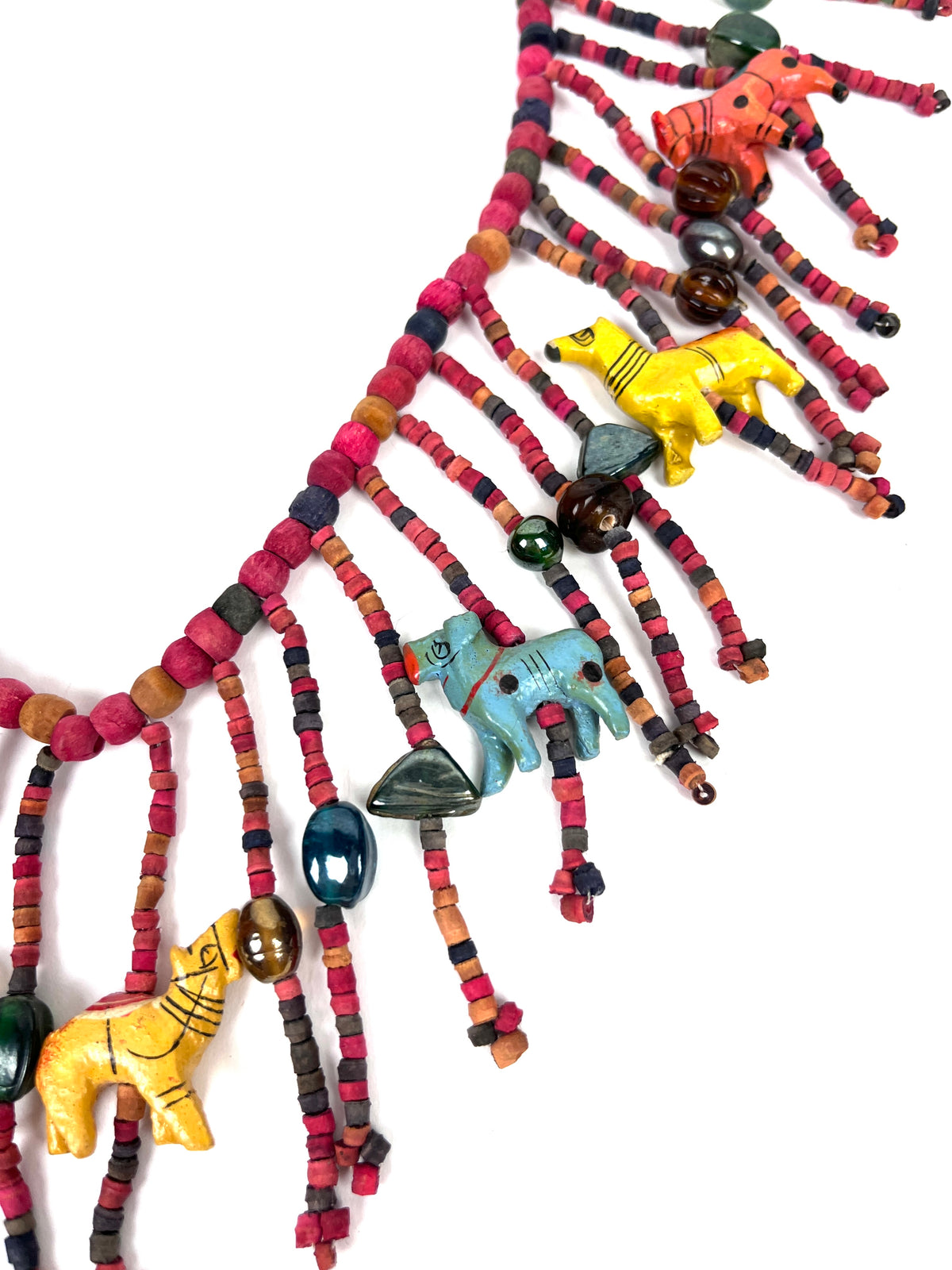 Vintage Carved Wood Animal Necklace