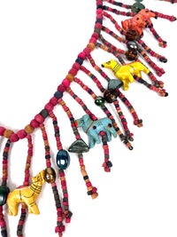 Vintage Carved Wood Animal Necklace