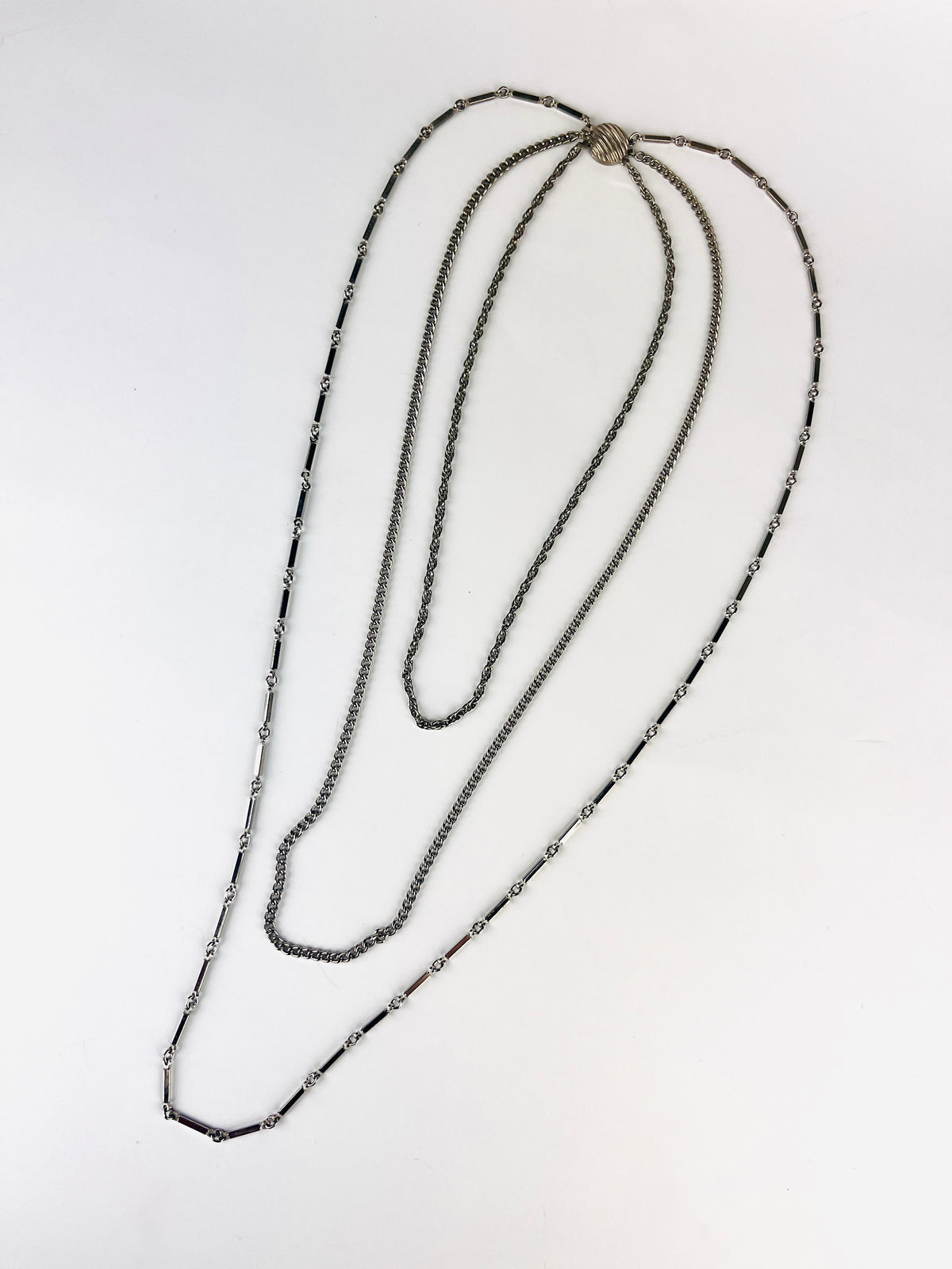 Vintage Silver Tone Multi-Chain Necklace
