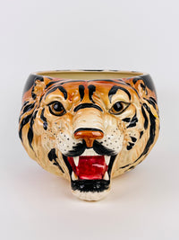Rare Vintage Fitz & Floyd Tiger Head Planter