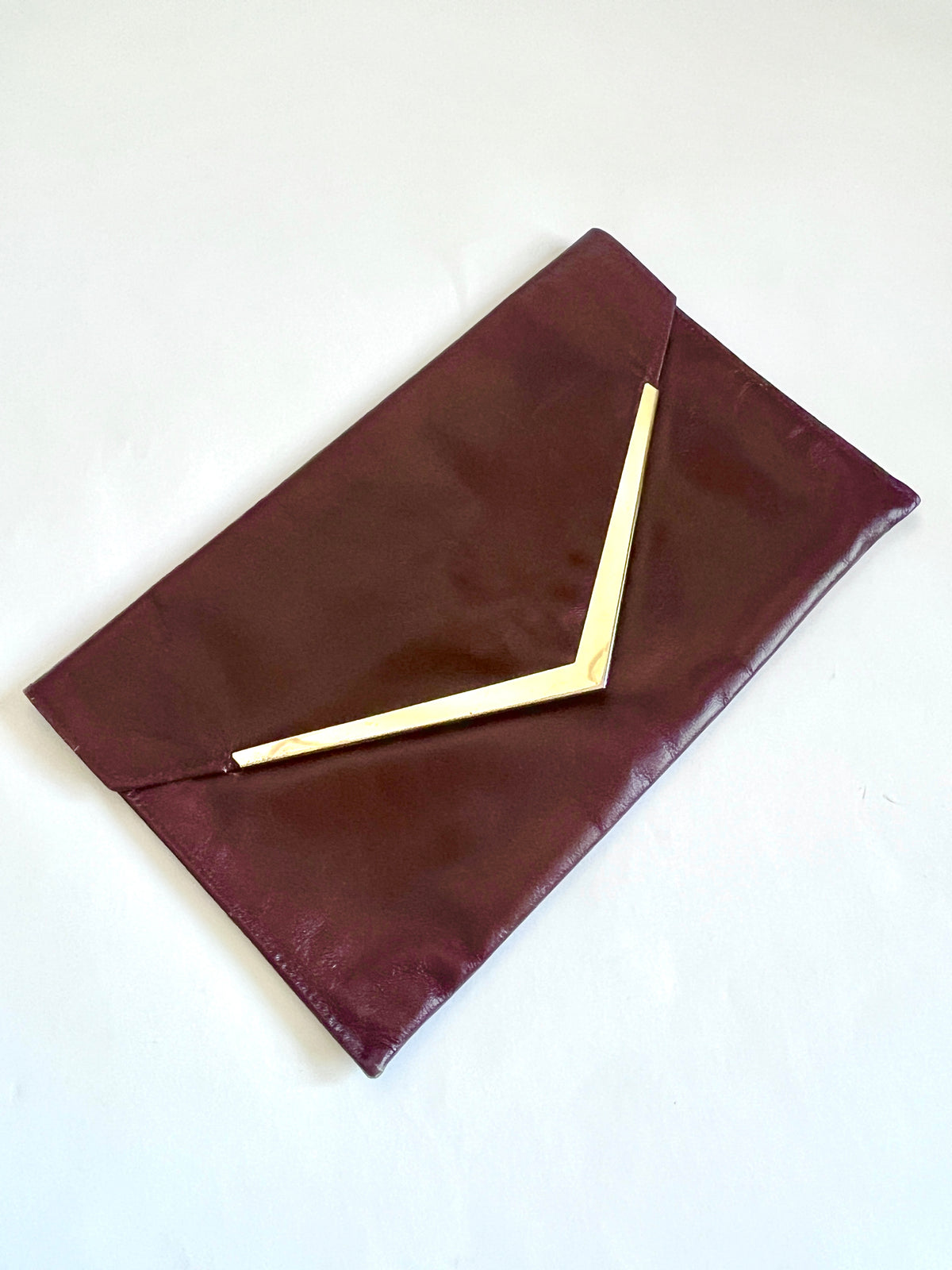 Vintage Brown Leather Clutch