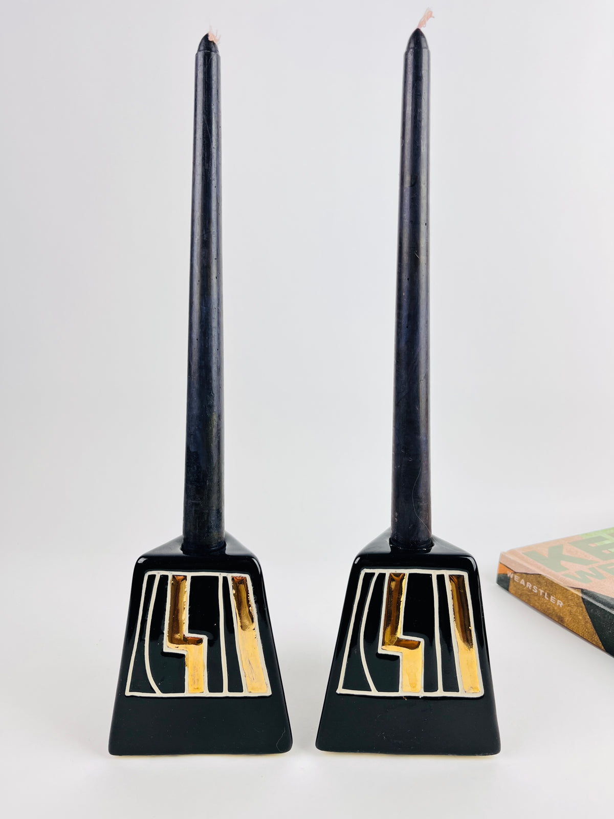 Vintage Modernist Ceramic Candle Holders