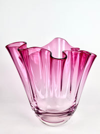 Monumental Blown Glass Fazzoletto Vase by Chalet Canada