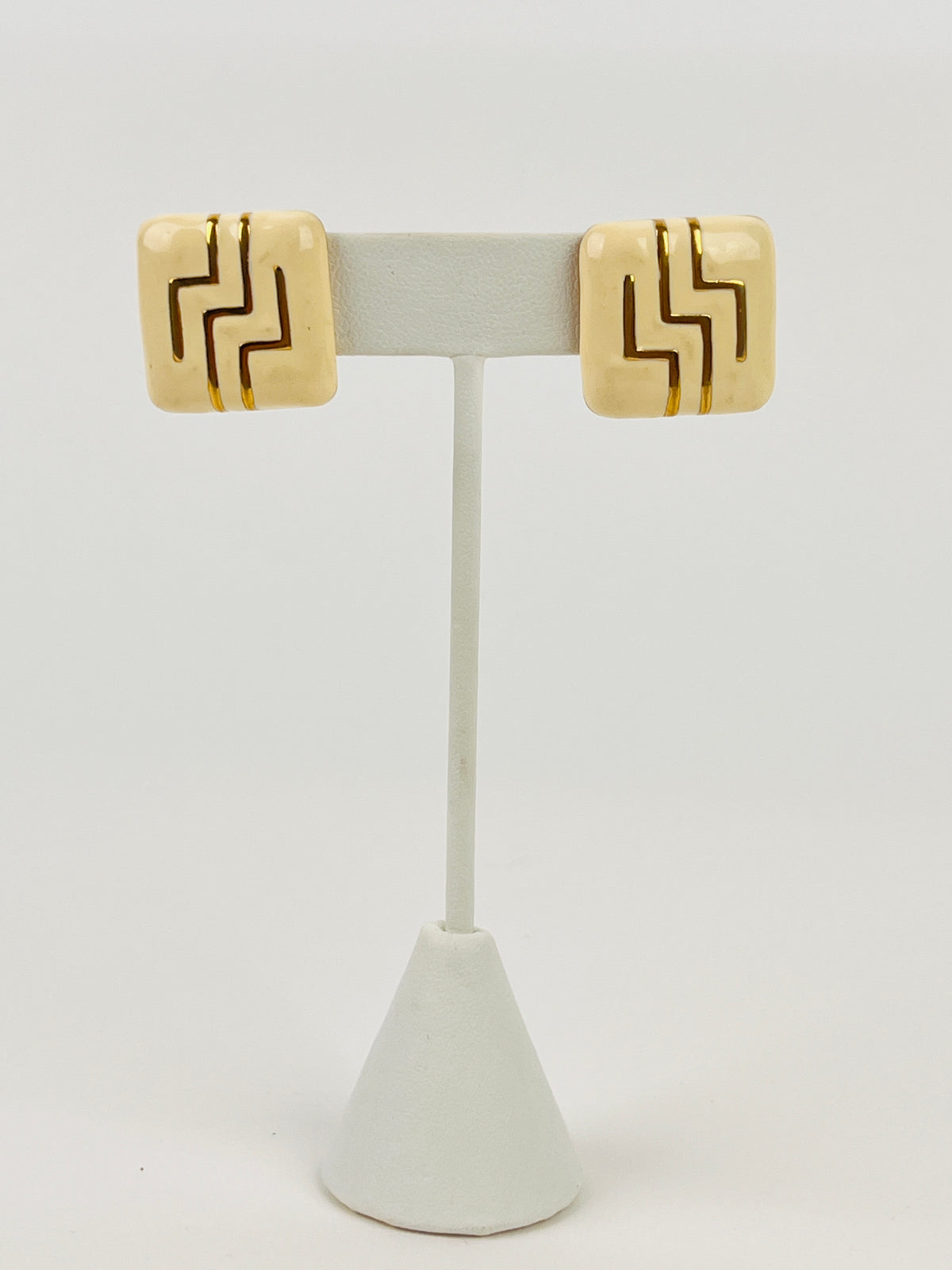 Vintage Enameled Square Earrings