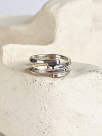 Vintage Sterling Interlocking Bands Ring
