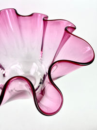 Monumental Blown Glass Fazzoletto Vase by Chalet Canada