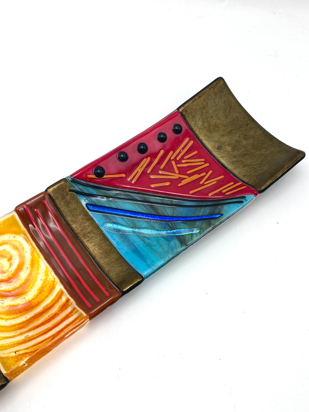 Vintage Handmade Fused Glass Tray