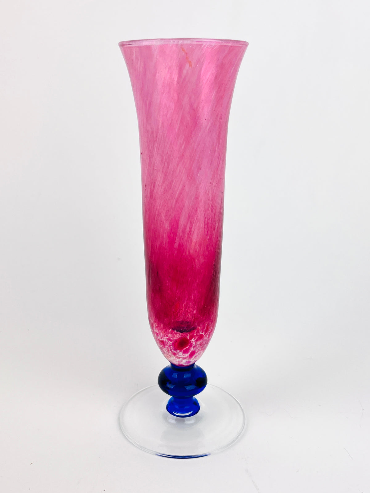 Vintage Mouth-Blown, Murano-Style Champagne Flutes