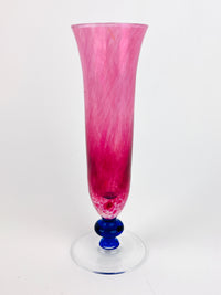Vintage Mouth-Blown, Murano-Style Champagne Flutes