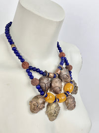 Vintage African Mask Necklace