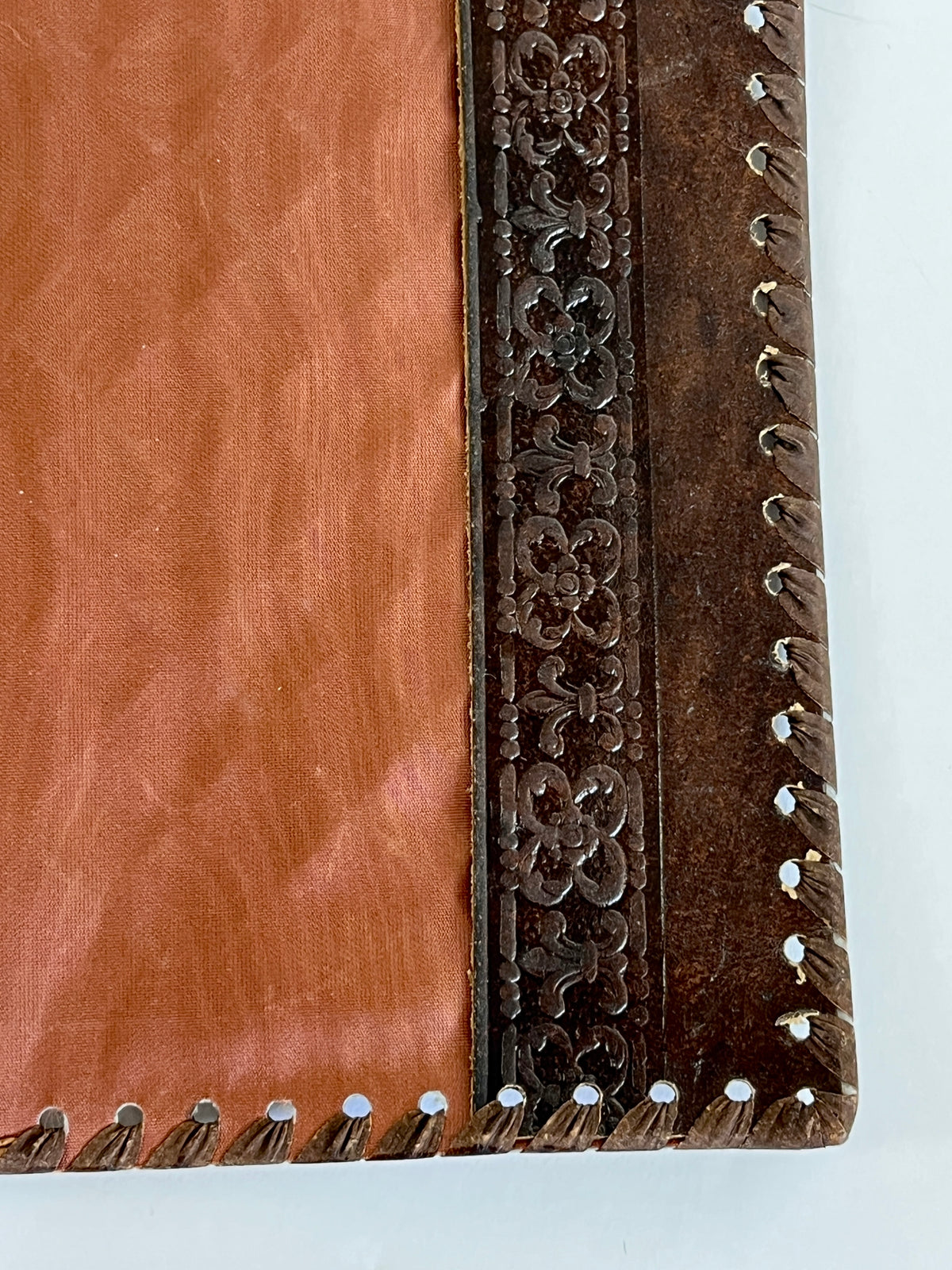Vintage Italian Embossed Leather Book Cover