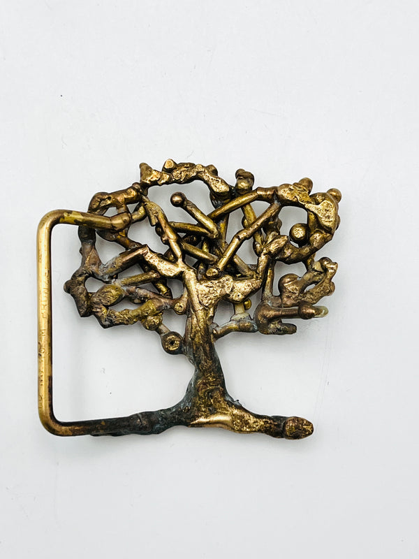 Vintage Brutalist Brass Belt Buckle