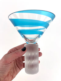 Postmodern Column Base Spiraled Martini Glasses
