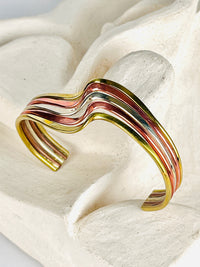 Vintage Modernist Mixed-Metal Taxco Cuff