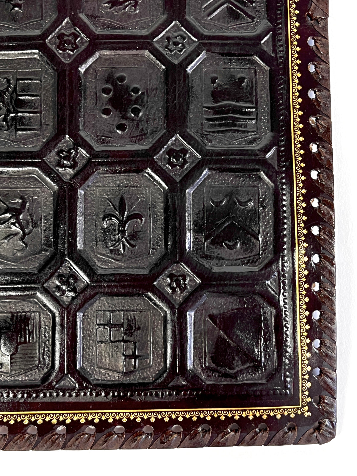Vintage Italian Embossed Leather Book Cover