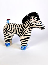 Vintage Postmodern Zebra Sculpture