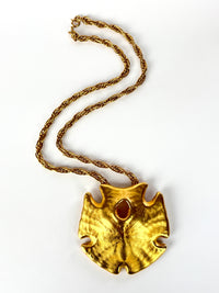 Vintage 1960s Gold-Plated Sand Dollar Necklace