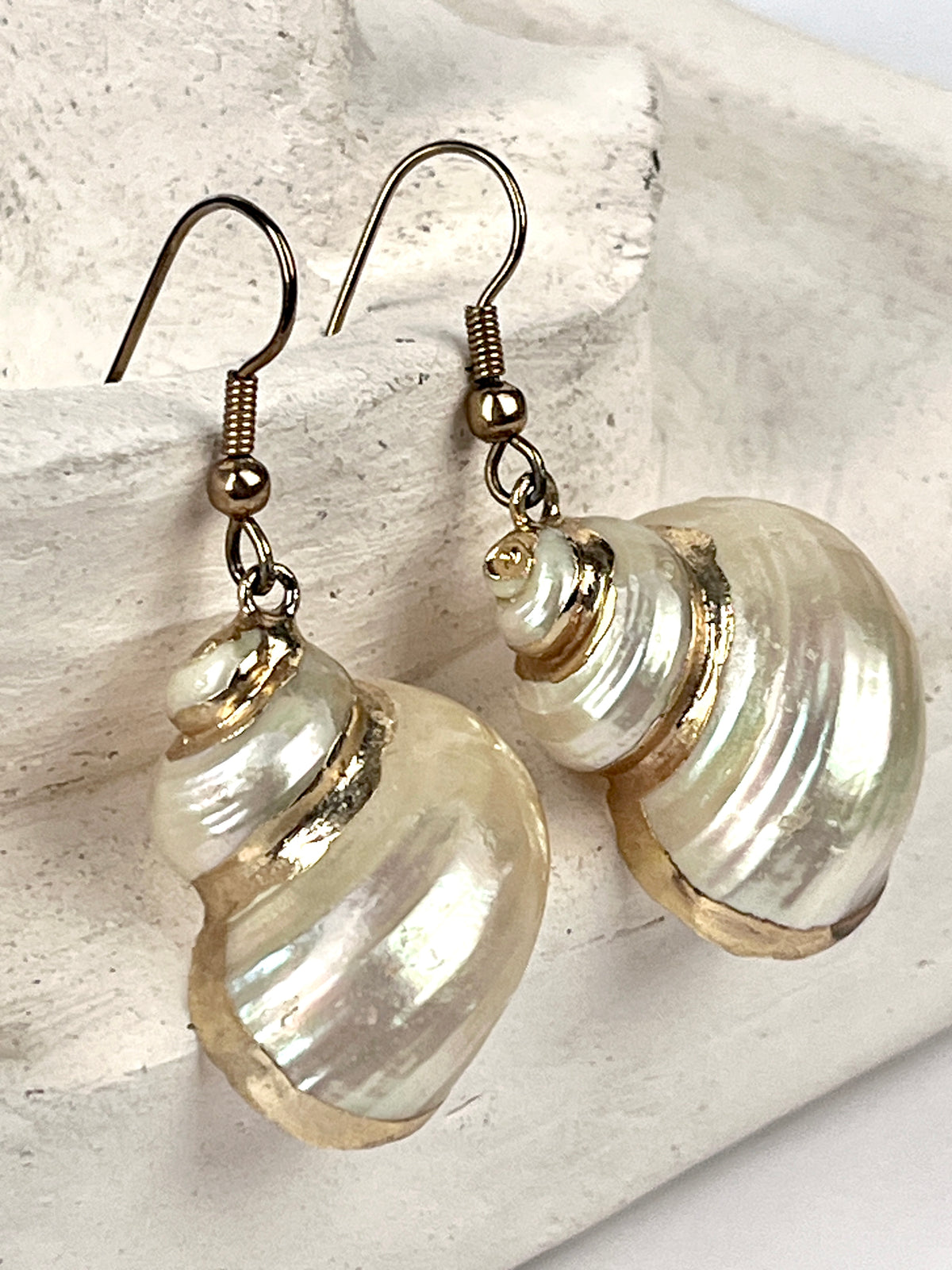 Vintage Gold-Plated Shell Earrings