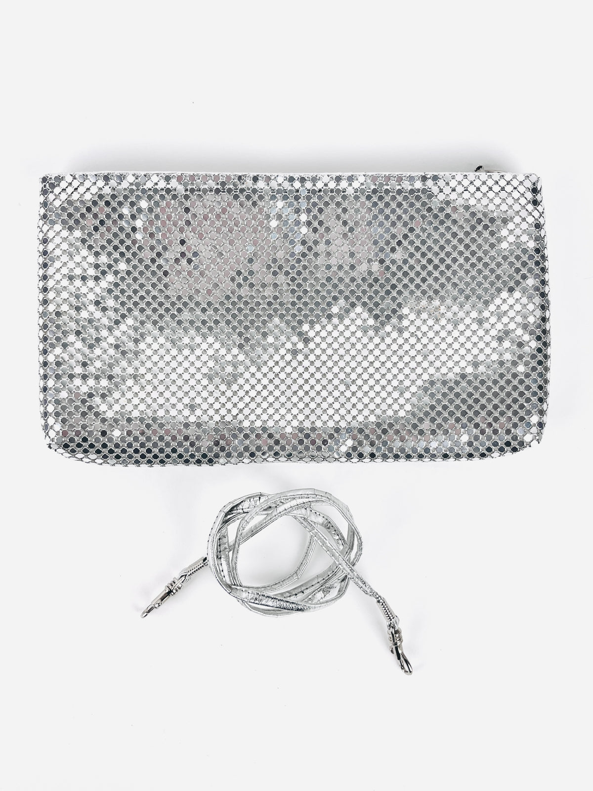 Vintage Silver Metal Mesh Bag