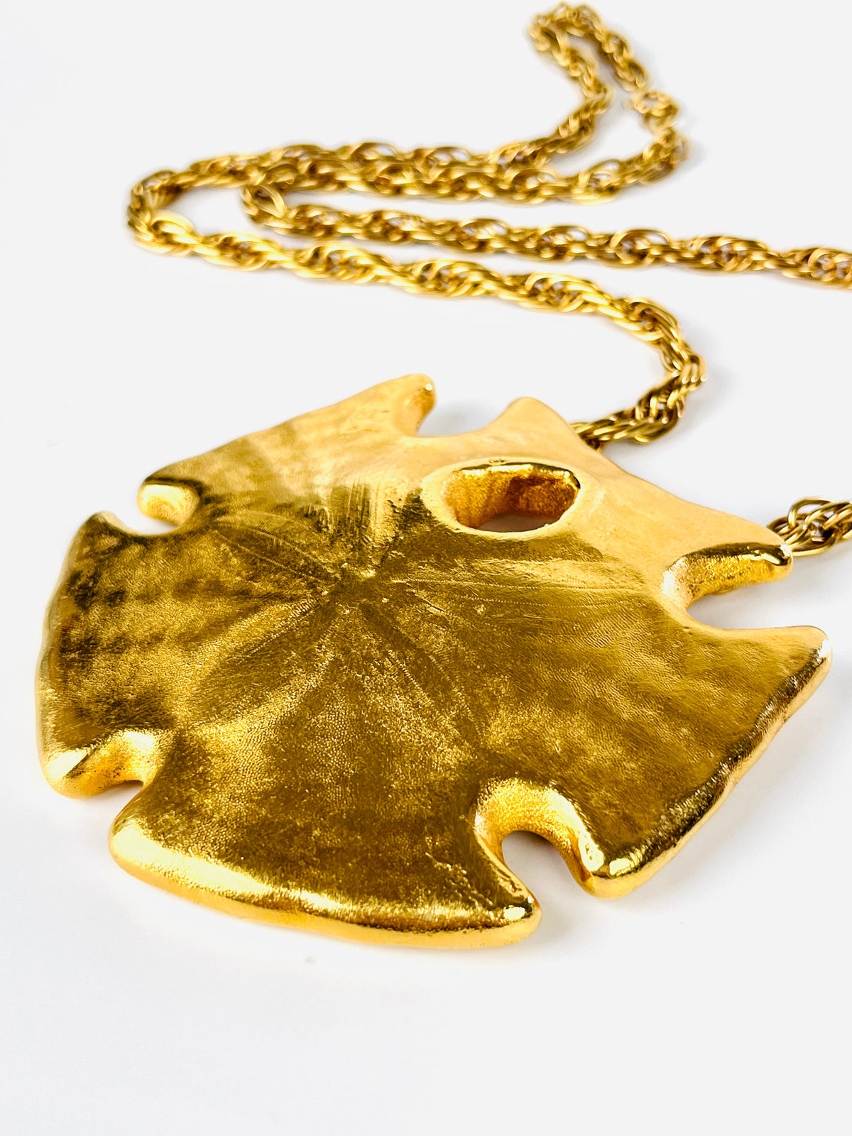 Vintage 1960s Gold-Plated Sand Dollar Necklace