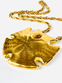 Vintage 1960s Gold-Plated Sand Dollar Necklace