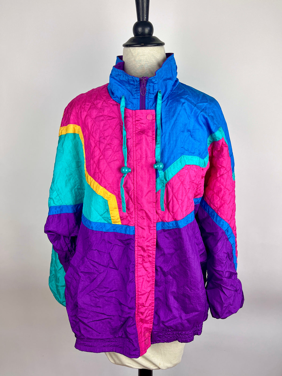 Vintage Colorblock Windbreaker Jacket