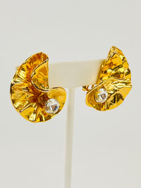 Vintage Sculptural Rhinestone Earrings