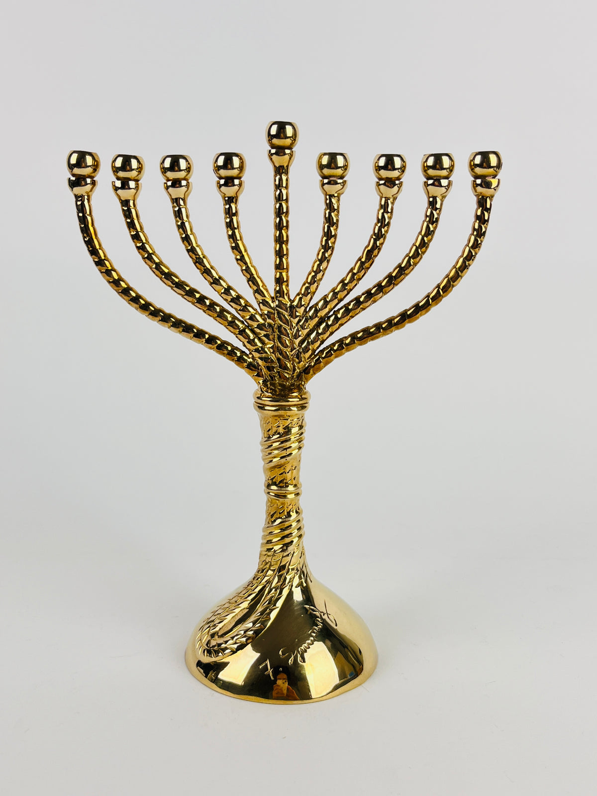 Textured Brass Handmade Menorah