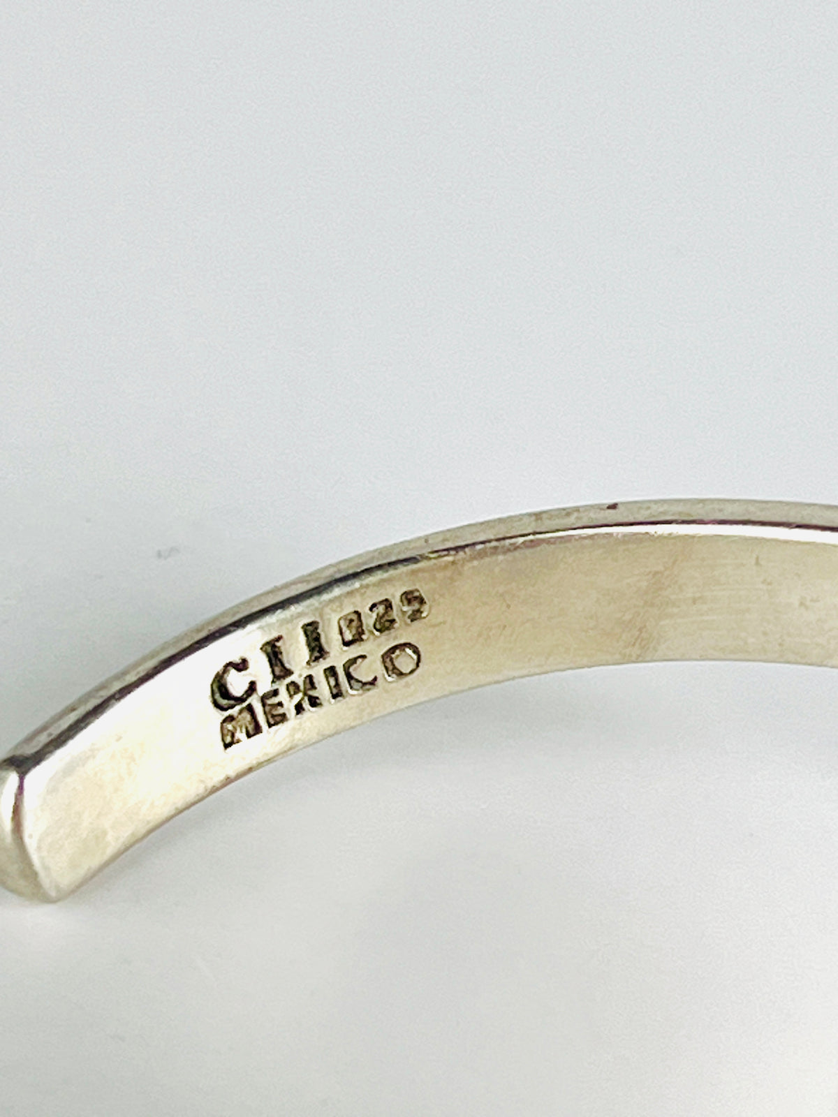 Vintage Modernist Sterling Silver Cuff Signed CII Mexico