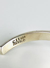 Vintage Modernist Sterling Silver Cuff Signed CII Mexico