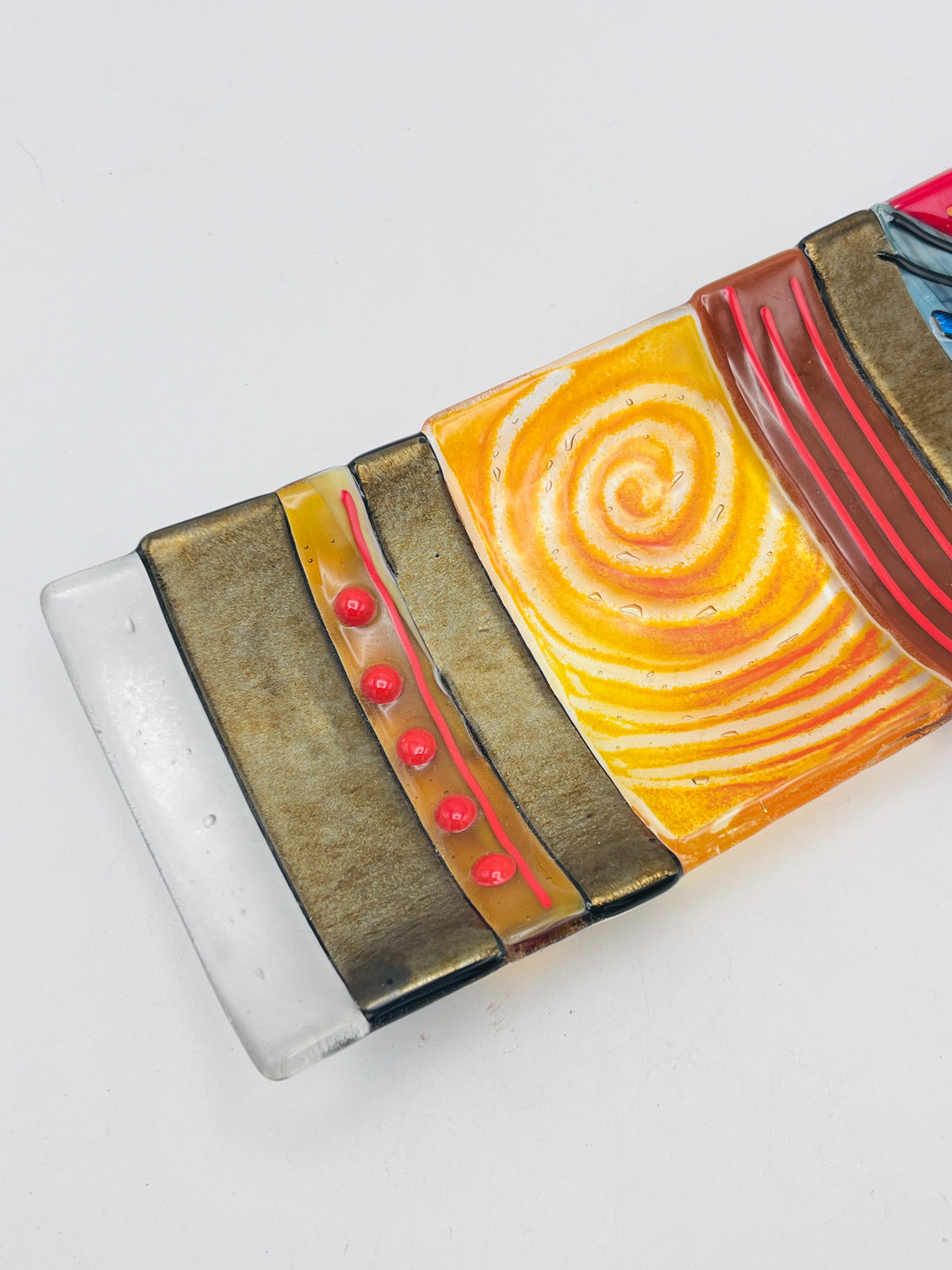 Vintage Handmade Fused Glass Tray