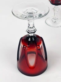 Vintage Red Glass Stemware