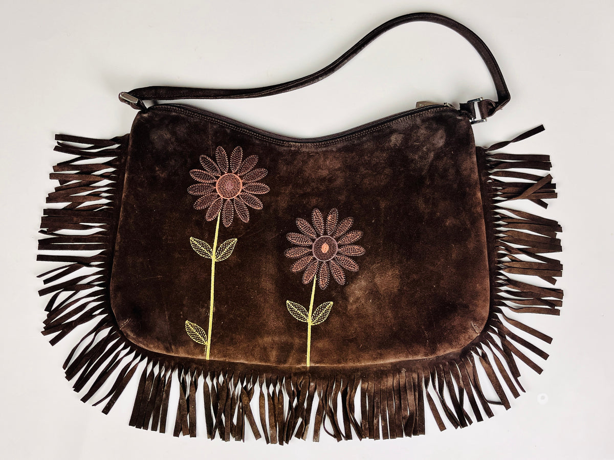 Vintage Italian Leather Fringe Bag