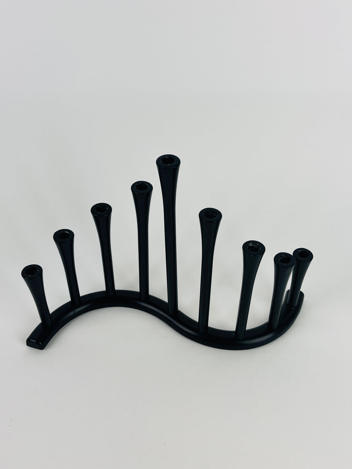 Wavy Black Metal Menorah