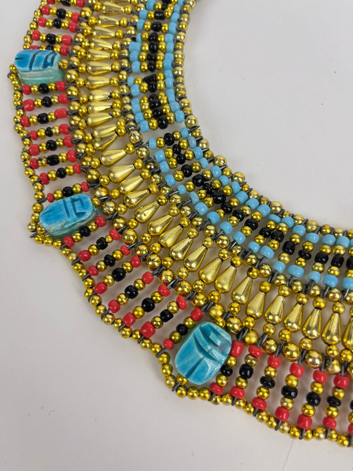 Egyptian Beaded Scarab Necklace