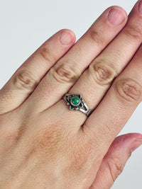 Vintage Native American Green Turquoise & Sterling Silver Ring