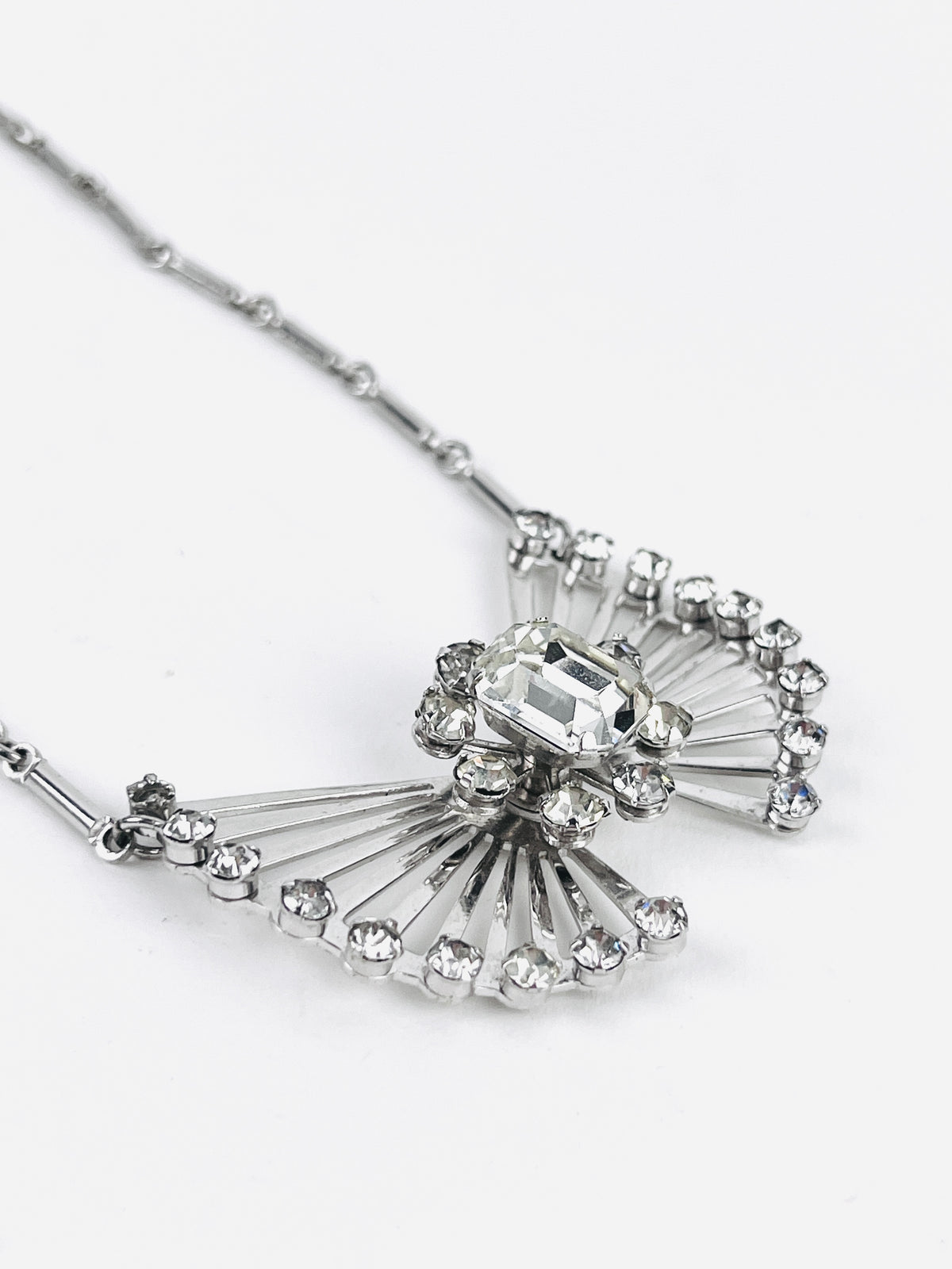 Vintage Rhinestone Butterfly Necklace