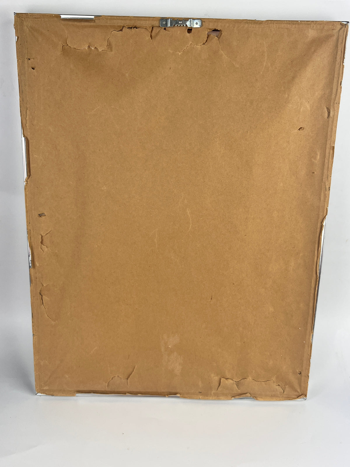 Vintage Handmade Needlepoint Art in Chrome Frame