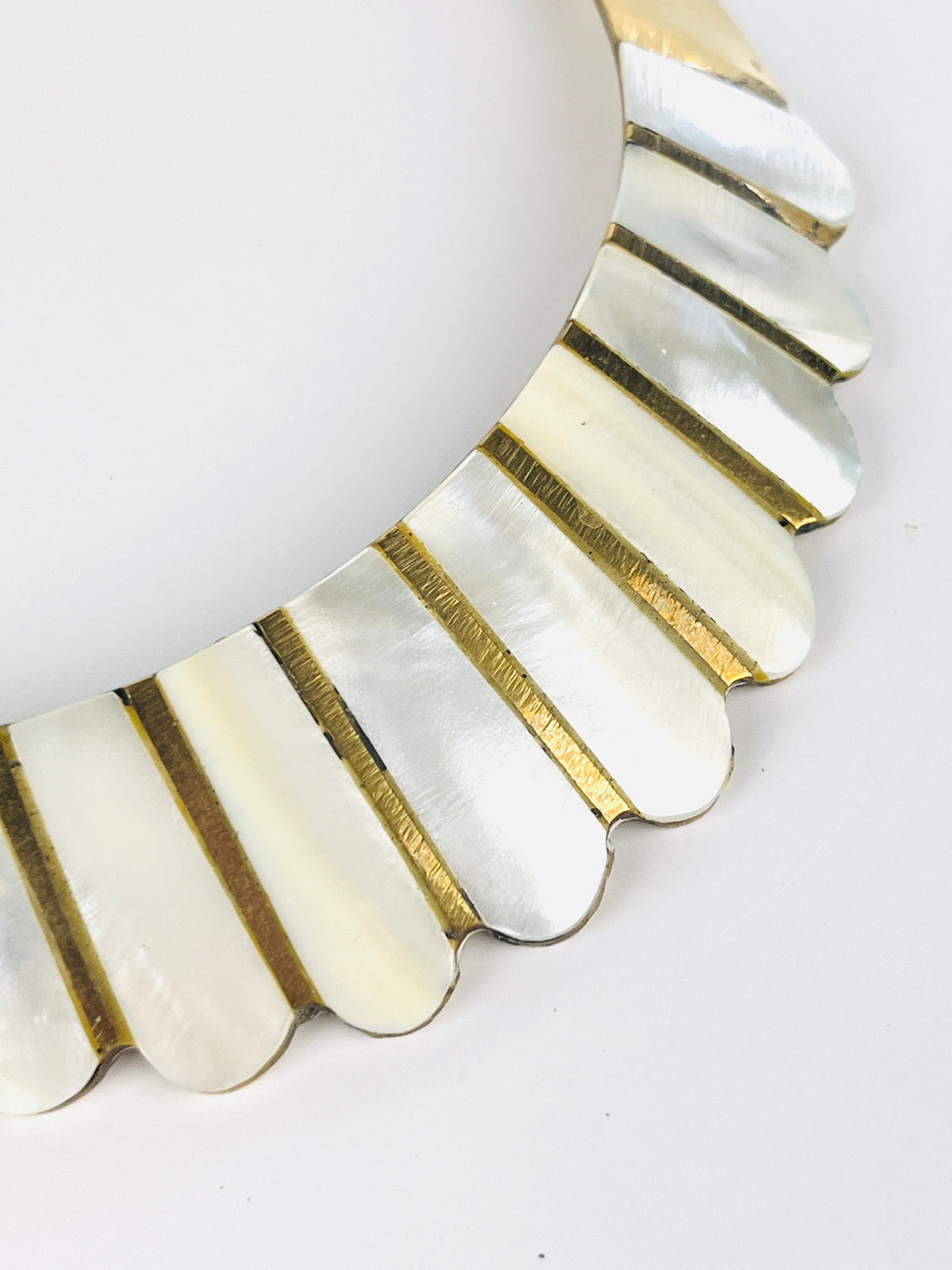 Vintage Brass & Mother of Pearl Necklace