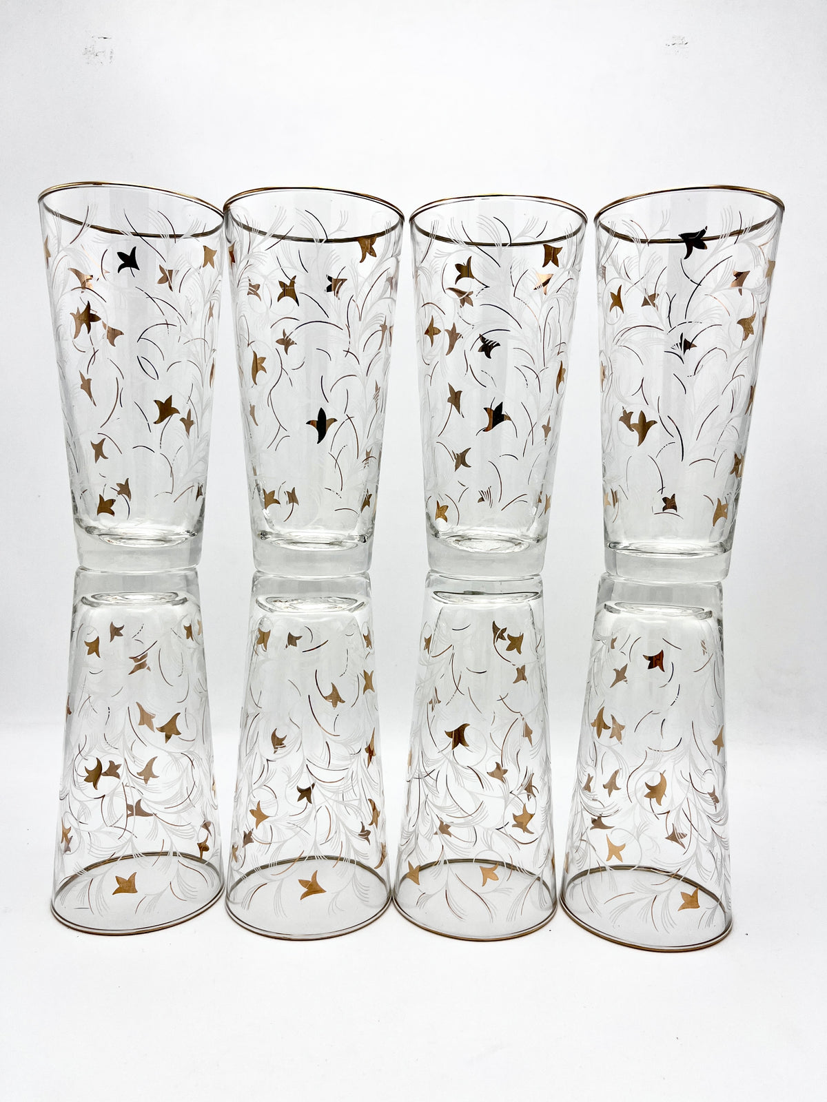Vintage White and Gold-Plated Glasses