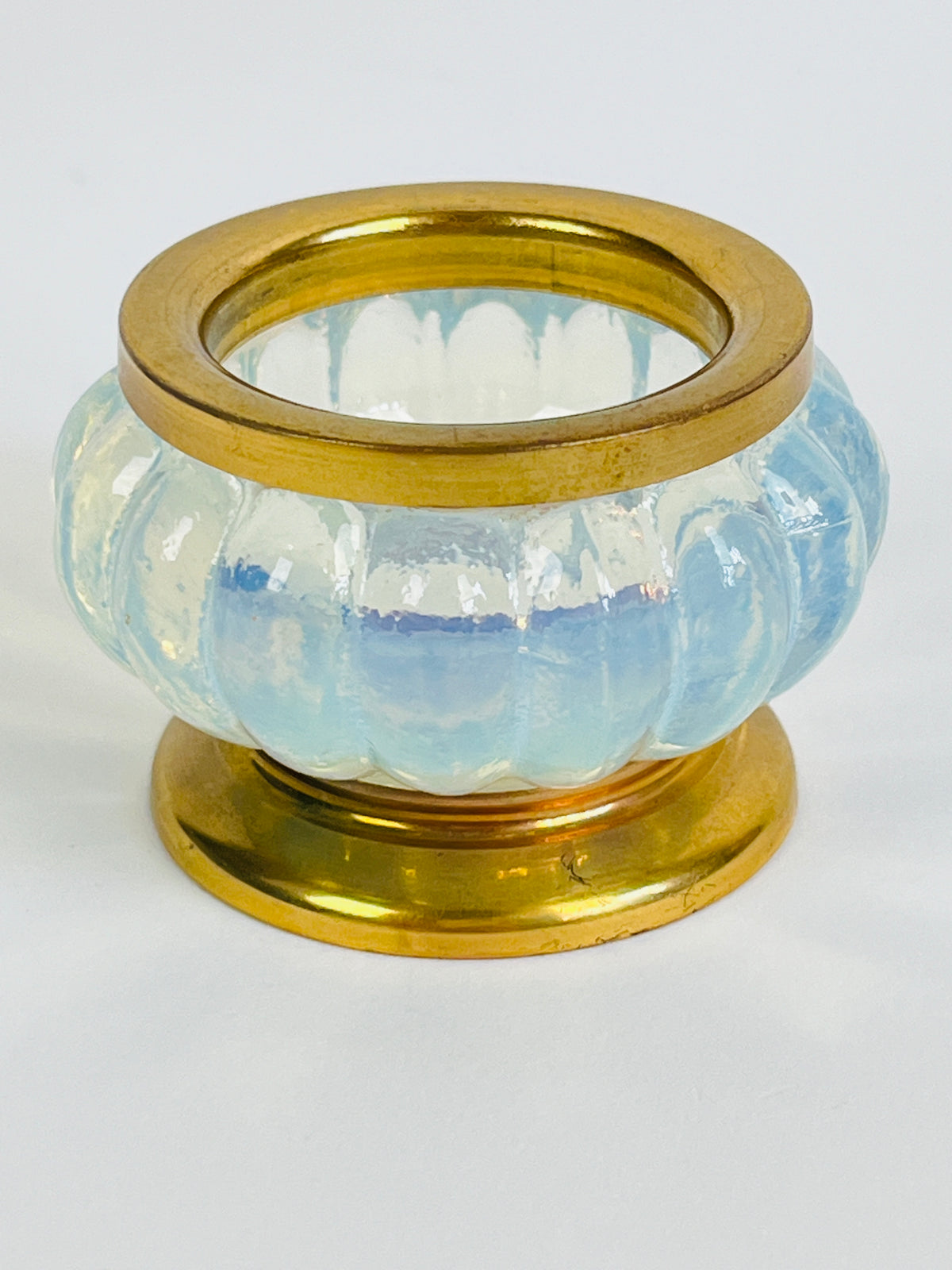 Vintage Italian Opaline Glass Salt Cellar