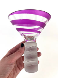 Postmodern Column Base Spiraled Martini Glasses