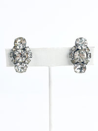 Vintage Rhinestone Cluster Earrings