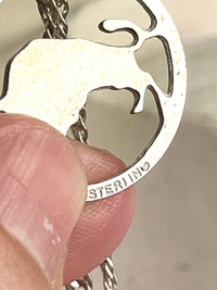 Vintage Sterling Silver Taurus Necklace