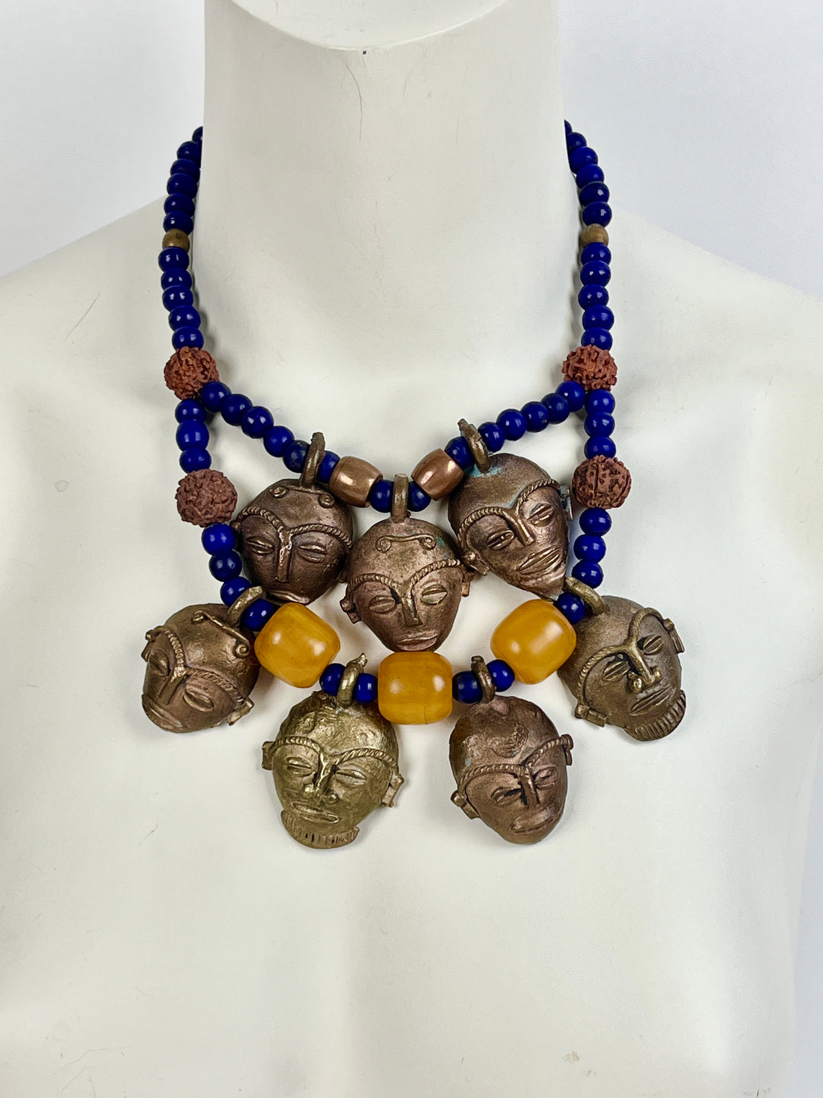 Vintage African Mask Necklace