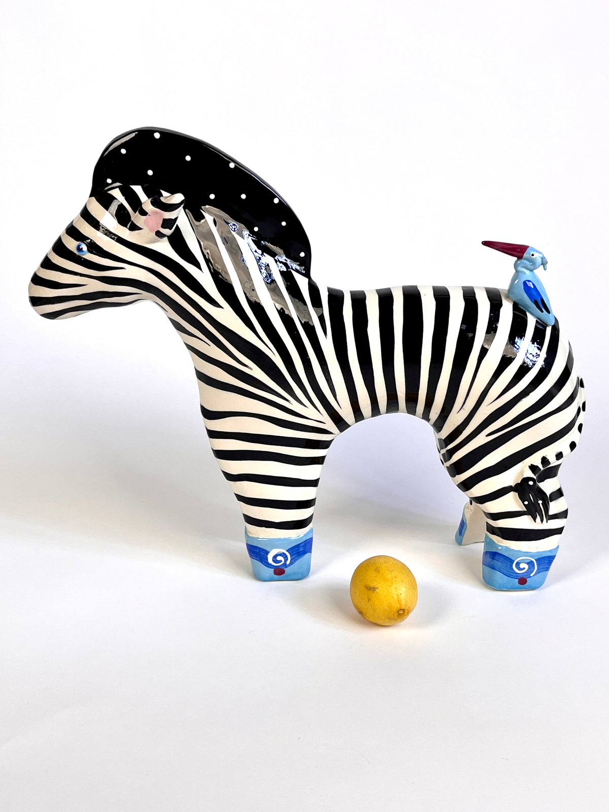 Vintage Postmodern Zebra Sculpture